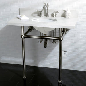 Heritage KS1998AL Two-Handle 3-Hole Deck Mount Widespread Bathroom Faucet with Brass Pop-Up, Brushed Nickel