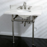 Heritage KS1998AL Two-Handle 3-Hole Deck Mount Widespread Bathroom Faucet with Brass Pop-Up, Brushed Nickel