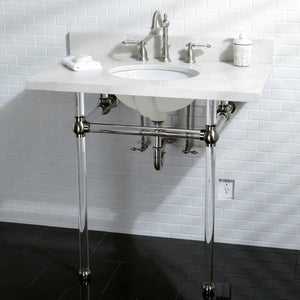 Wilshire KS1998WLL Two-Handle 3-Hole Deck Mount Widespread Bathroom Faucet with Brass Pop-Up, Brushed Nickel