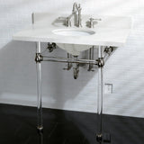 Wilshire KS1998WLL Two-Handle 3-Hole Deck Mount Widespread Bathroom Faucet with Brass Pop-Up, Brushed Nickel