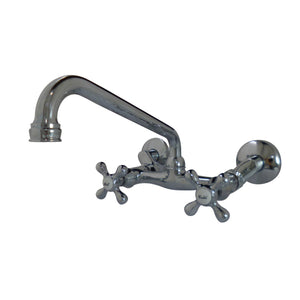 Kingston KS200C Two-Handle 2-Hole Wall Mount Kitchen Faucet, Polished Chrome