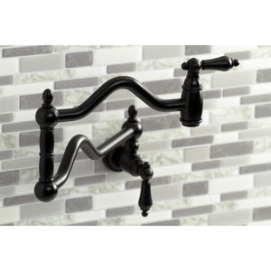 Heritage KS2100AL Two-Handle Pot Filler, Matte Black