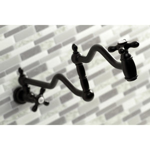 Heritage KS2100AX Two-Handle Pot Filler, Matte Black