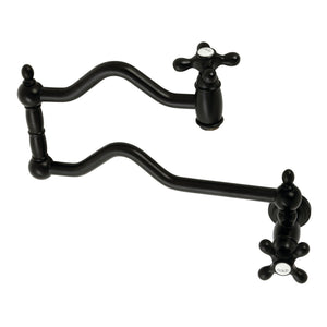 Heritage KS2100AX Two-Handle Pot Filler, Matte Black
