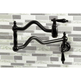 Duchess KS2100PKL Two-Handle Pot Filler, Matte Black