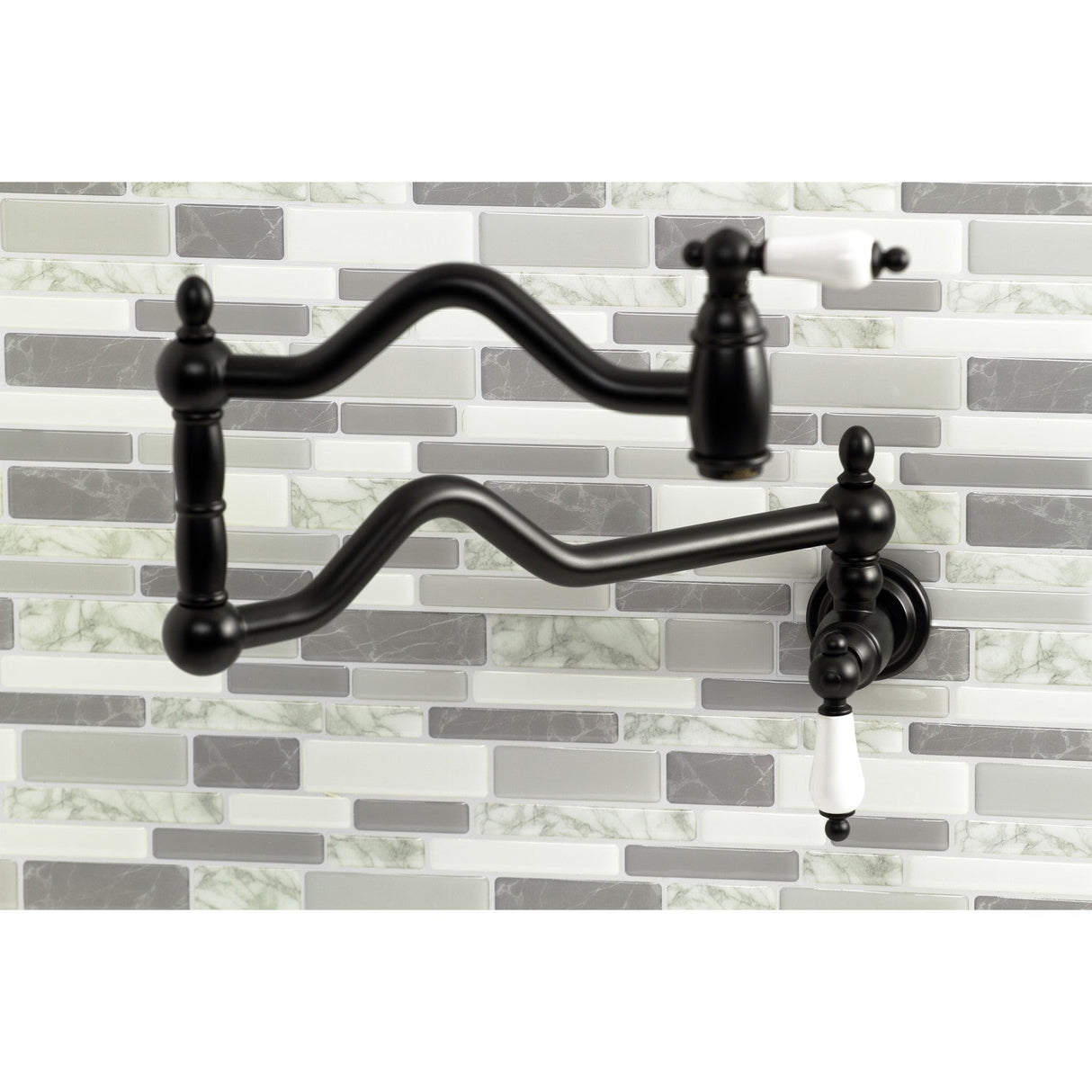 Heritage KS2100PL Two-Handle Pot Filler, Matte Black