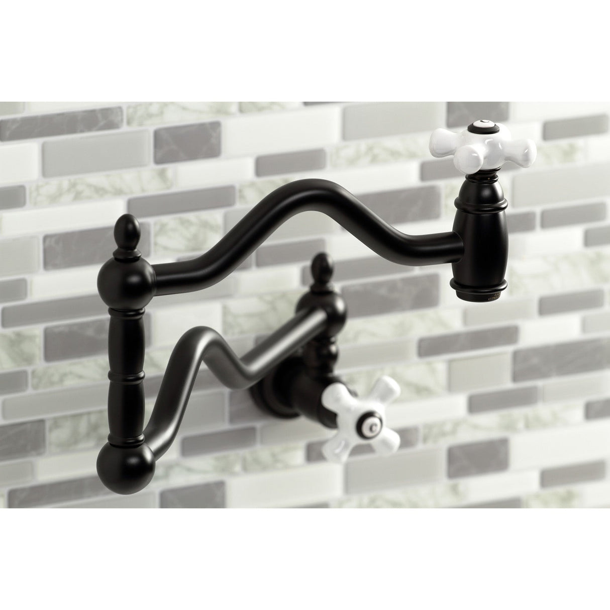 Heritage KS2100PX Two-Handle Pot Filler, Matte Black