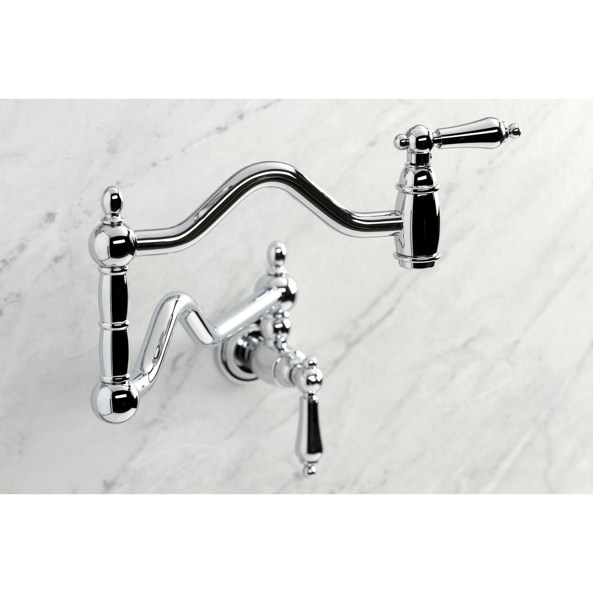 Heritage KS2101AL Two-Handle Pot Filler, Polished Chrome