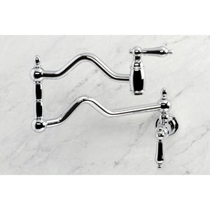Heritage KS2101AL Two-Handle Pot Filler, Polished Chrome
