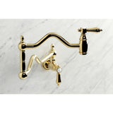 Heirloom KS2102BAL Two-Handle Pot Filler, Polished Brass