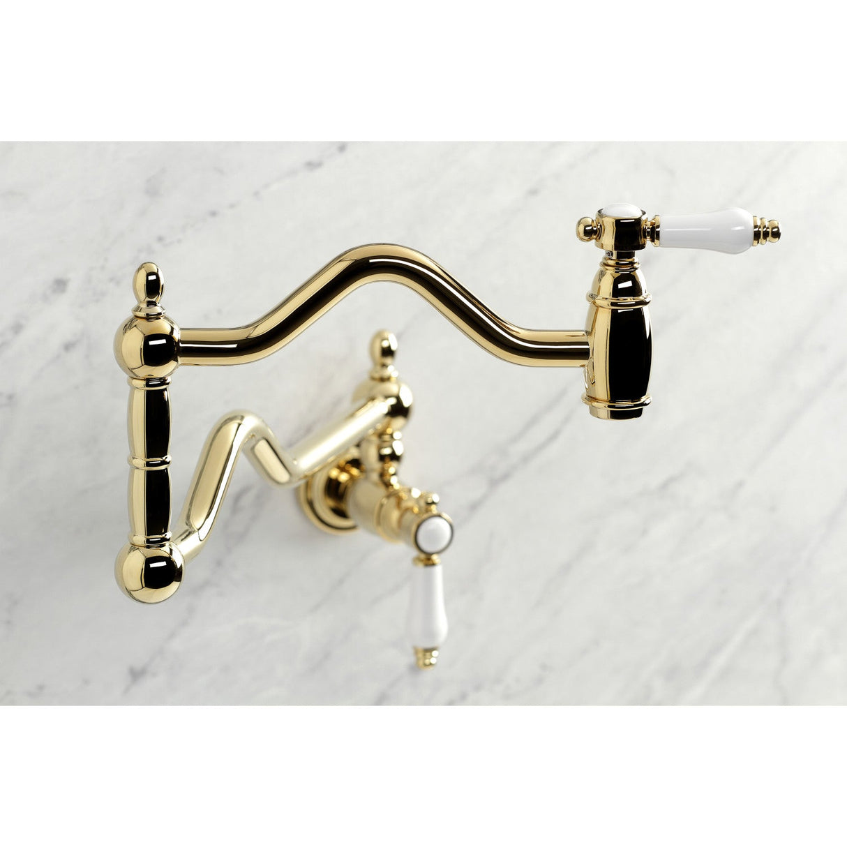 Bel-Air KS2102BPL Two-Handle Pot Filler, Polished Brass