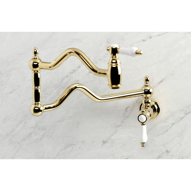 Bel-Air KS2102BPL Two-Handle Pot Filler, Polished Brass