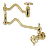 Fuller KS2102CG Two-Handle Pot Filler, Polished Brass