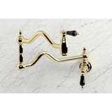 Duchess KS2102PKL Two-Handle Pot Filler, Polished Brass
