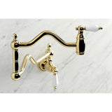 Heritage KS2102PL Two-Handle Pot Filler, Polished Brass