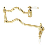 Heritage KS2102PL Two-Handle Pot Filler, Polished Brass