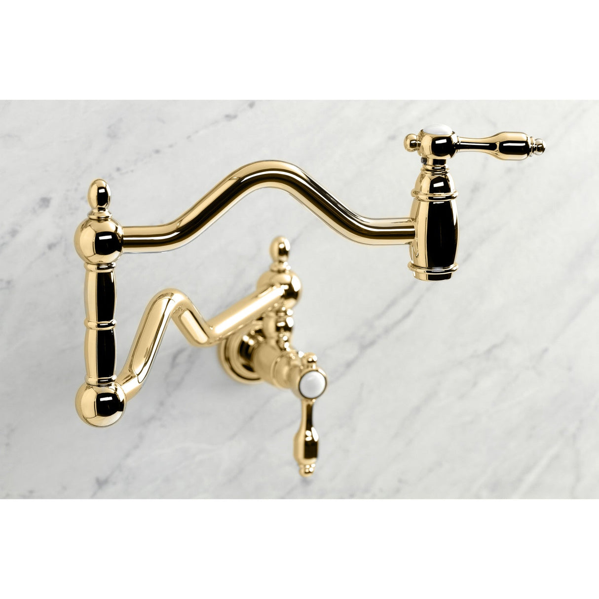 Tudor KS2102TAL Two-Handle Pot Filler, Polished Brass