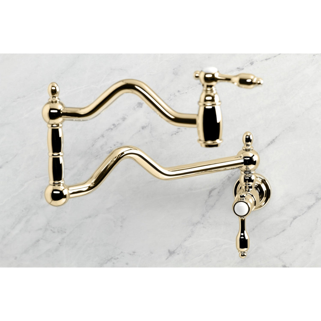 Tudor KS2102TAL Two-Handle Pot Filler, Polished Brass