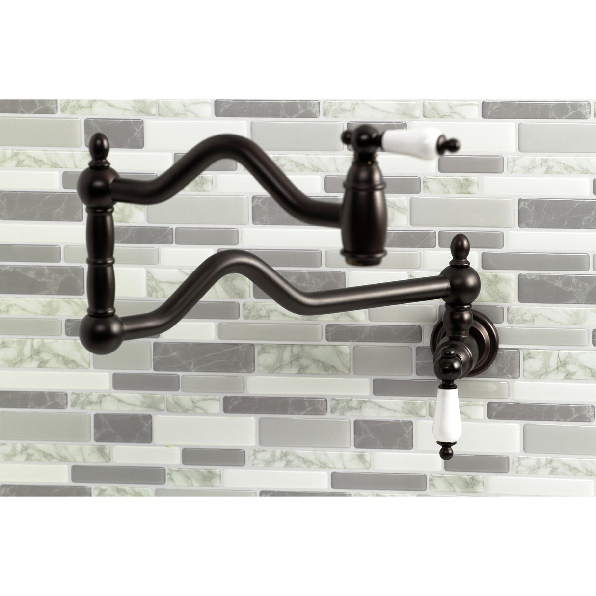 Heritage KS2105PL Two-Handle Pot Filler, Oil Rubbed Bronze