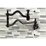 Heritage KS2105PL Two-Handle Pot Filler, Oil Rubbed Bronze