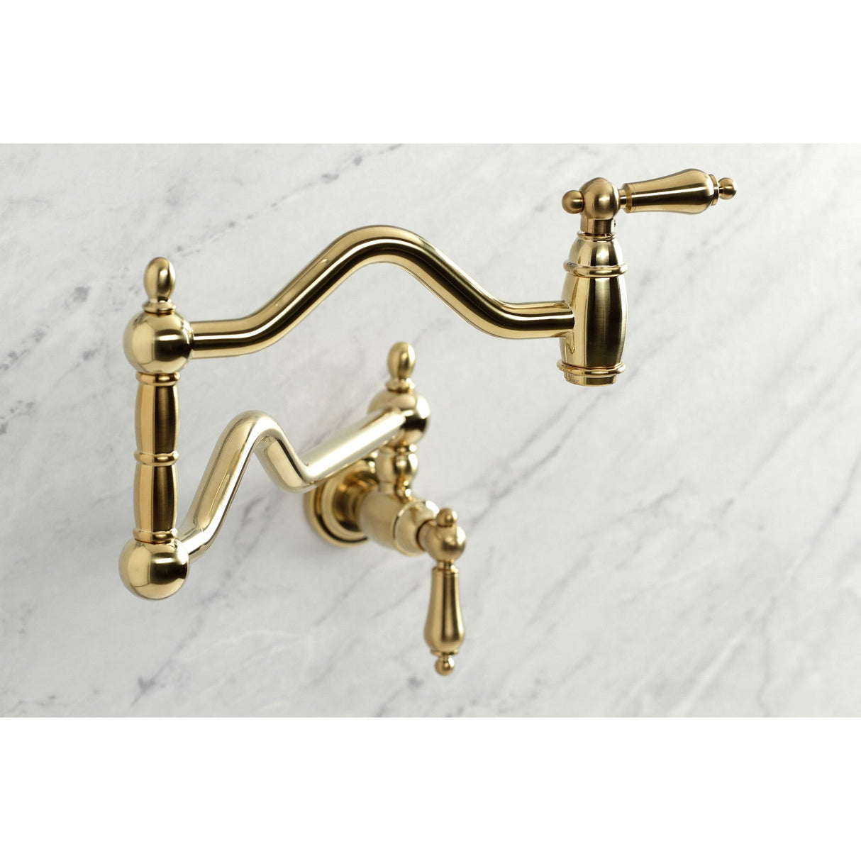 Heritage KS2107AL Two-Handle Pot Filler, Brushed Brass