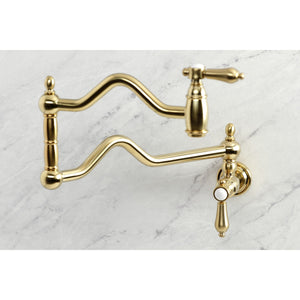 Heirloom KS2107BAL Two-Handle Pot Filler, Brushed Brass