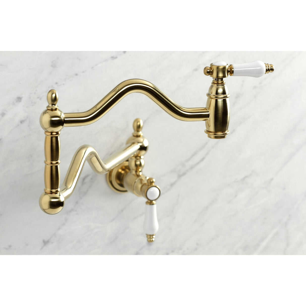 Bel-Air KS2107BPL Two-Handle Pot Filler, Brushed Brass