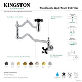 Duchess KS2107PKX Two-Handle Pot Filler, Brushed Brass