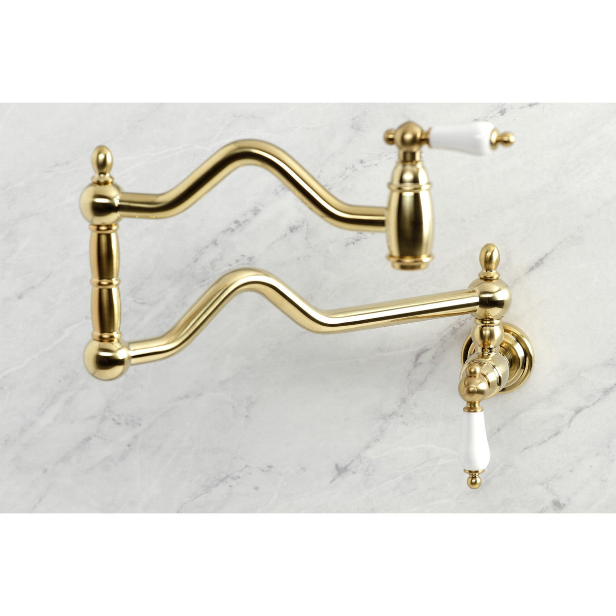 Heritage KS2107PL Two-Handle Pot Filler, Brushed Brass