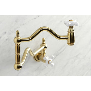 Heritage KS2107PX Two-Handle Pot Filler, Brushed Brass