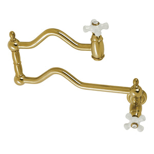 Heritage KS2107PX Two-Handle Pot Filler, Brushed Brass