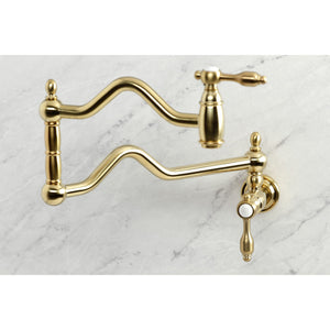 Tudor KS2107TAL Two-Handle Pot Filler, Brushed Brass
