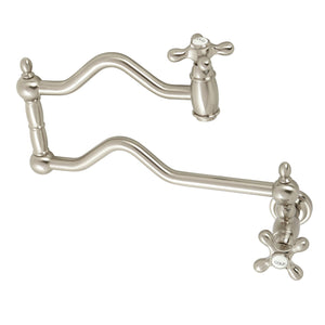 Heritage KS2108AX Two-Handle Pot Filler, Brushed Nickel