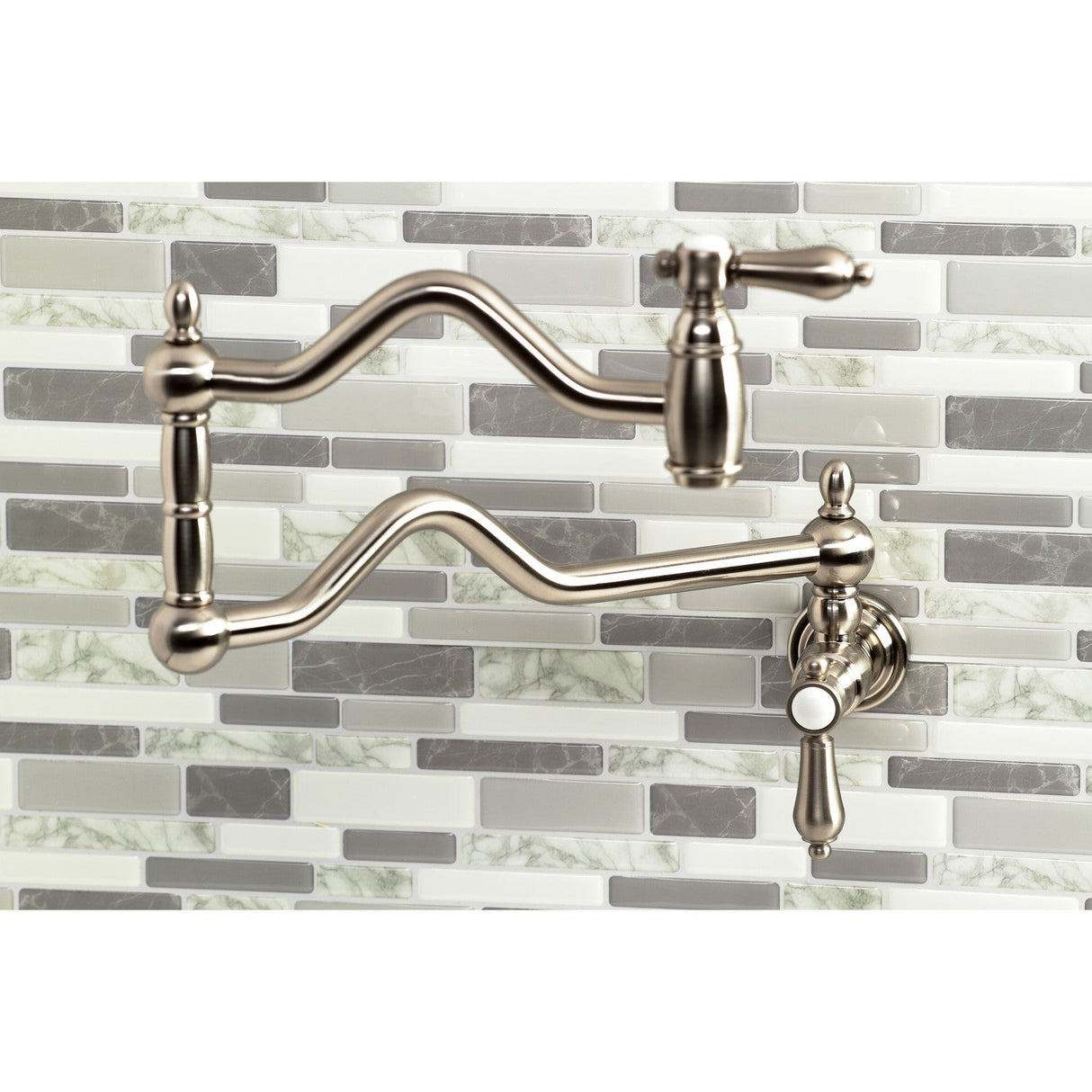 Heirloom KS2108BAL Two-Handle Pot Filler, Brushed Nickel