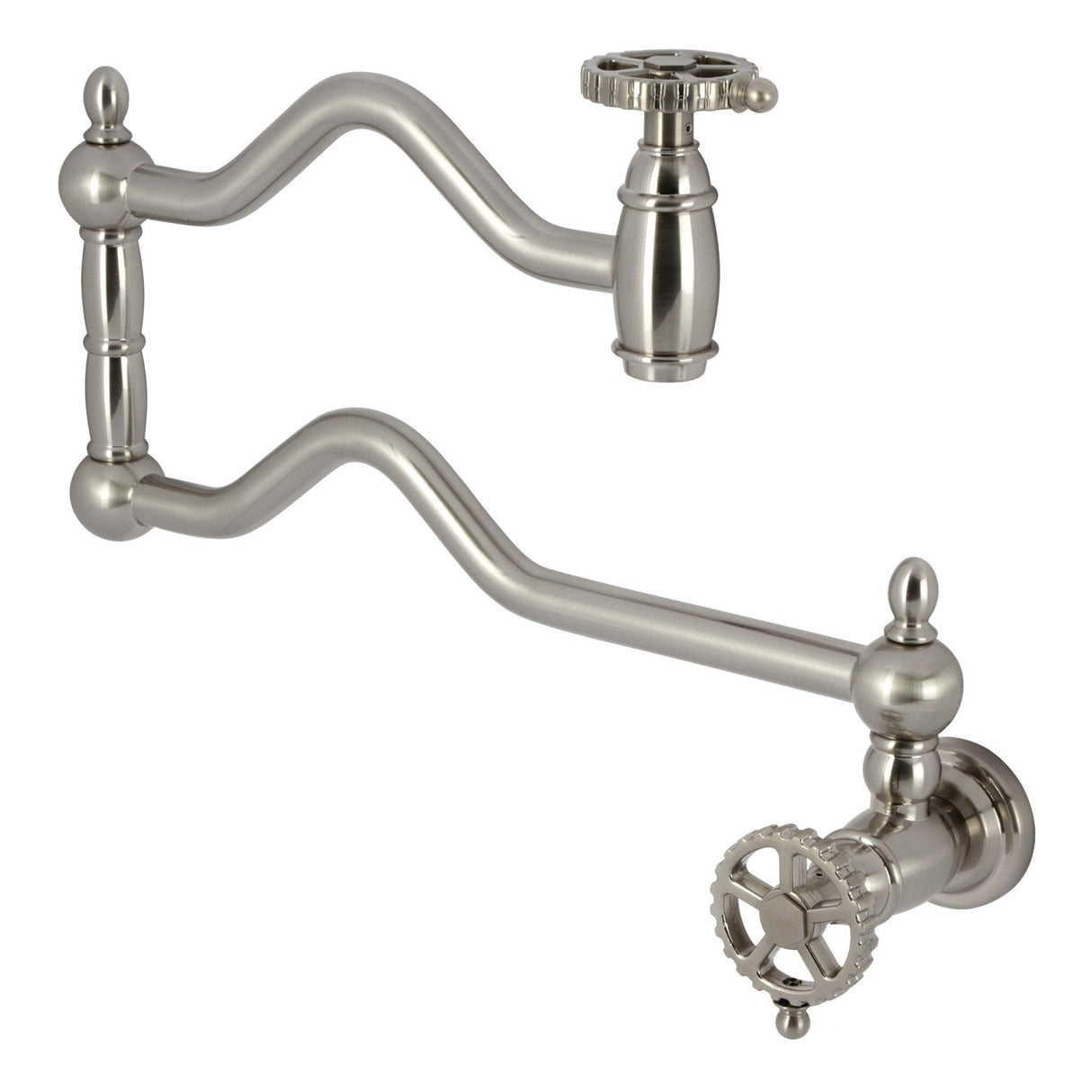 Fuller KS2108CG Two-Handle Pot Filler, Brushed Nickel