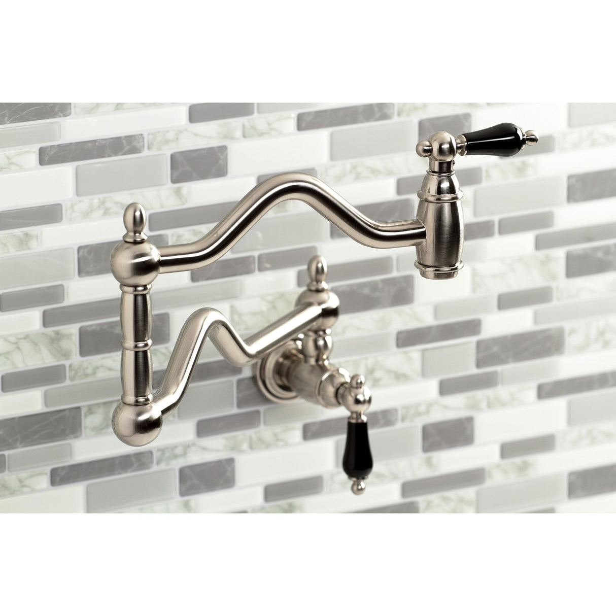 Duchess KS2108PKL Two-Handle Pot Filler, Brushed Nickel