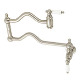 Heritage KS2108PL Two-Handle Pot Filler, Brushed Nickel