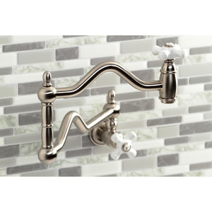Heritage KS2108PX Two-Handle Pot Filler, Brushed Nickel
