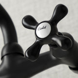 Kingston KS213MB Two-Handle 2-Hole Wall Mount Kitchen Faucet, Matte Black
