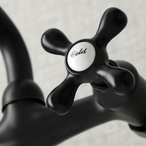 Kingston KS213MB Two-Handle 2-Hole Wall Mount Kitchen Faucet, Matte Black