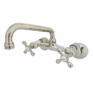 Kingston KS213PN Two-Handle 2-Hole Wall Mount Kitchen Faucet, Polished Nickel