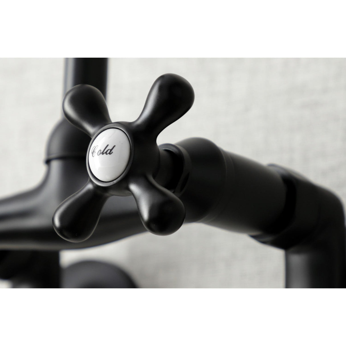 Kingston KS214MB Two-Handle 2-Hole Wall Mount Kitchen Faucet, Matte Black