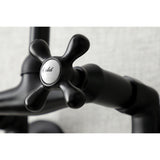 Kingston KS214MB Two-Handle 2-Hole Wall Mount Kitchen Faucet, Matte Black