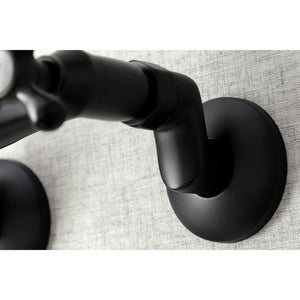 Kingston KS214MB Two-Handle 2-Hole Wall Mount Kitchen Faucet, Matte Black