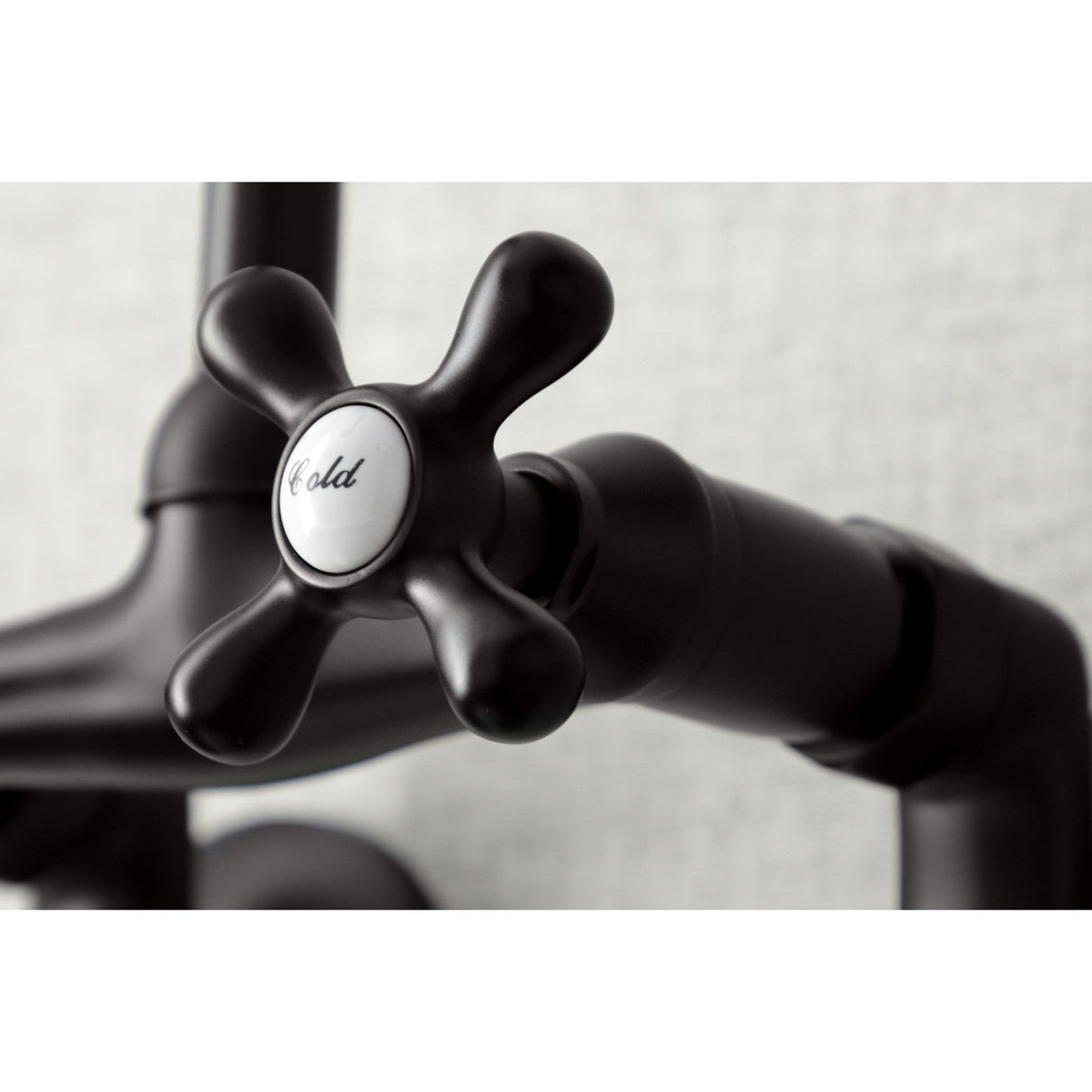 Kingston KS214ORB Two-Handle 2-Hole Wall Mount Kitchen Faucet, Oil Rubbed Bronze