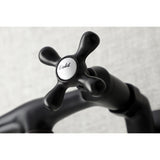 Kingston KS215MB Two-Handle 2-Hole Wall Mount Bathroom Faucet, Matte Black