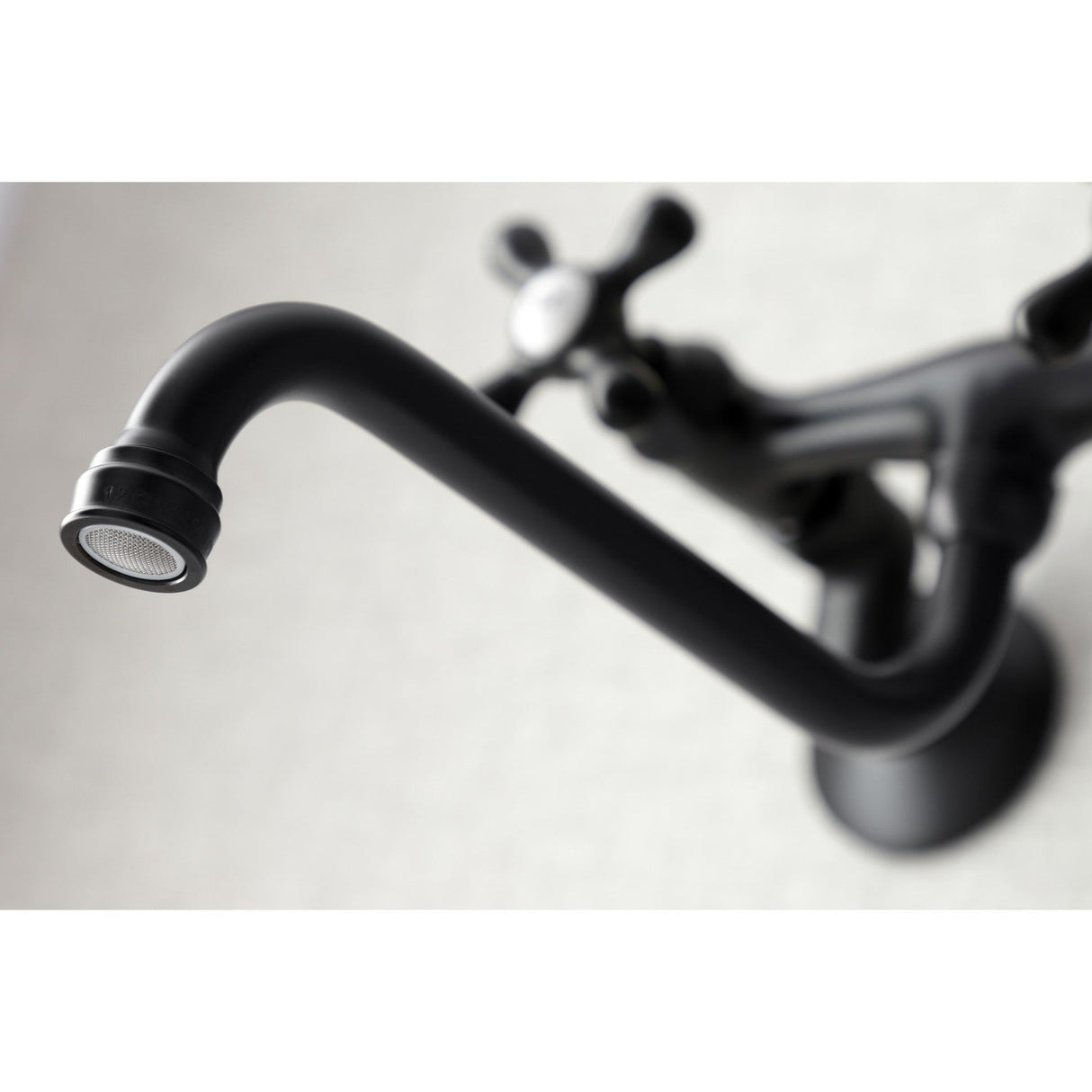 Kingston KS215MB Two-Handle 2-Hole Wall Mount Bathroom Faucet, Matte Black