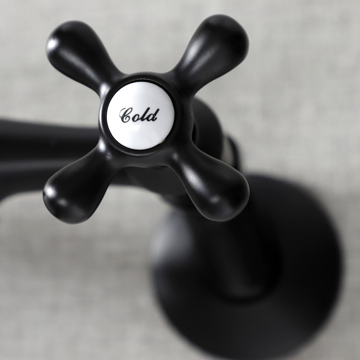 Kingston KS215MB Two-Handle 2-Hole Wall Mount Bathroom Faucet, Matte Black