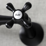 Kingston KS215MB Two-Handle 2-Hole Wall Mount Bathroom Faucet, Matte Black