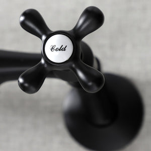 Kingston KS215MB Two-Handle 2-Hole Wall Mount Bathroom Faucet, Matte Black